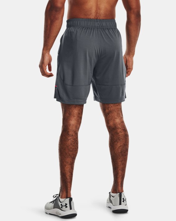 Men's UA Raid Collegiate Sideline Shorts, Gray, pdpMainDesktop image number 1